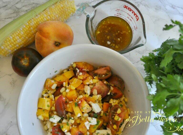 Tomato, Peach and Corn Salad